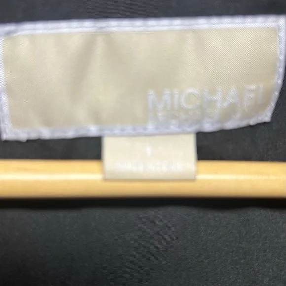 Michael Kors Trench Coat Womens Small Black Hooded Full Zip MK Logo Lined - Picture 10 of 15